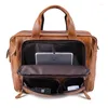 Briefcases Business Men Real Leather Big Bag Briefcase Office Bags Man Genuine 17 Inch Laptop Male Tote Handbag