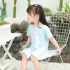 女の子のドレス夏の綿の子供たちのプリンセスドレス漫画スポーツ半袖Tシャツスタイルホームウェアパジャマセット