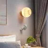 Wall Lamp Moon Moon Nordic Creative Children's Room Full Copper Bedroom Cartoon Beys and Girls Background