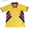 Fans Tops Tees 1994 Roumanie Maillots de football pour hommes de l'équipe nationale HAGI RADUCIOIU POPESCU ROUMANIE Accueil Jaune Extérieur Rouge RETRO Maillot de football à manches courtes T230720