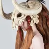 Kuhkopf-Schädel-Maske, gruselige Tier-Horn-Maske, Horror, Halloween, Maskerade, Karneval, Cosplay, Party, Kostüm-Requisiten