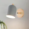 Wandlamp Nordic Houten Nachtkastje LED Macaroon Draaibare Verlichtingsarmaturen Voor Woonkamer Slaapkamer Studie Hal Home Decor Lights