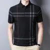 Men's Polos Business Casual Golf Men's Polo Shirts Summer Fashion ShortSleeve T Shirt Lattice Printing Tops Daily Oversized Tennis Shirt 230720