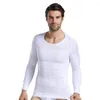 Men's Body Shapers Mens Shaper Slimming Shirt Compression Vest Elastic Slim Shapewear Loing Sleeve