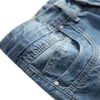 Jeans pour hommes mode Streetwear Vintage couleur maigre décontracté automne Denim coton droit déchiré trou pantalon pantalon 4 17322D