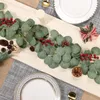 Dekorative Blumen Yan Künstliche Eukalyptus-Girlande mit Kunstseide, Silber-Dollar-Blattranken, Grün für Hochzeitsfeier, Bogen-Wanddekoration