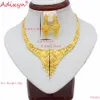 Adixyn Dubai Quaste Halskette Ohrringe Set Schmuck Für Frauen Mädchen Gold Farbe Afrikanischen Äthiopischen Indien Hochzeit Schmuck N11214248n