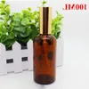 HOt Sale Ambre Pulvérisateur Bouteilles 30 ml 50 ml 100 ml avec Noir Or Pulvérisateur Pompe Atomiseur pour Parfum Cosmétique Huile Essentielle Maquillage Beauté Gobra