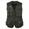 Mäns jackor Men's Vest Tactical Webbed Gear Coat Summer Fotograf Waistcoat Tool många Pocket Mesh Work ärmlös jacka Male L230721