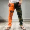 Erkekler Kot Siyah Dokunma Kargo Erkekler Hip Hop Punk Goth Techwear Moda Erkek Yırtılmış Denim Pantolon Gece Kulübü Tarzı Skinny Jean Man Pantolon