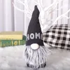 Décorations de Noël Chapeau Pointu Gnome Sans Visage Père Noël Tulipe Rudolph Poupée Noir Blanc Plaid Style Nordique Année