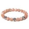 Facettes Sunstone Bracelets Hommes Élastique Bijoux Artisanat Argent Couleur Perles Alliage Charme Bracelet À La Main Reiki Pierre Naturelle Pulsera Be198V