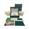 Boîtes de qualité design Vert foncé DATE Montre Dhgates Box Cadeau de luxe Woody Case pour montres Yacht watch Booklet Card Tags et Swis261b