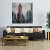 Magnifique toile murale Manhattan – Flatiron Building paysage abstrait moderne œuvre d'art faite à la main pour mur de bureau