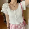 Women T -Shirt Designer T Shirt Kobiet koszulka TEE Lukse Nowa sieć czerwona koronkowa kwadratowa szyja cienki dzianiny Kobiety Kobiety Cropped Cardigan Top Lace Rem Knitwear na lato