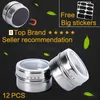 Storage Bottles Jars Magnetic Spice Jar Stainless Steel Seasoning Pot Set Household Condiment Bottle Storage Tank Rack with Stickers Kitchen Tools 230720