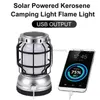 Lâmpada de lanterna de celeiro solar LED portátil para camping ao ar livre luz USB recarregável retrô clássica lâmpada de querosene para casa luzes manuais de emergência