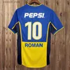 Fãs Tops Tees 97 98 Boca Juniors Retro MARADONA CANIGGIA Camisas de futebol 2001 ROMAN GIMENEZ RIQUELME PALERMO TEVEZ Home Away Camisa de futebol T230720