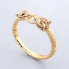 Bangle Fashion 18k Gold Two Leopard Silver Bangle Armband för flickor Kvinnor Mamma lyxmode unisex smyckesdesigner kvinnor jud