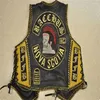 ノバスコシアオートバイクールクール大型背中刺繍パッチClun Vest Outlaw Biker MC Patches 170d