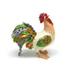 Dekorativa figurer Kinesiska Zodiac Chicken Fortune Feng Shui Small Ornament Emamel Rooster Decoration Box