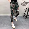 Men's Pants Printed Male Elastic Waist Casual Ankle-Tied Green Harem Slim Japanese Harajuku Fashion Mens Hip Hop Clothing