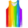 Canotte da uomo Canotta arcobaleno per uomo Stampa 3D Modello senza maniche colorato Top Gilet grafico Multicolor Tees Sport Gym Beach Tanks 230721