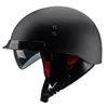 Motorcykelhjälmar Vintage Scooter Half Helm With Inner Lens Casco Moto Retro Riding Cracete Para Dot