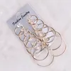 6 paar Set Vintage Zilver Goud Grote Cirkel Oorringen voor vrouwen Verklaring Punk Oor Clip221e