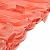Casual Dresses 2023 Summer Frill Round Neck Sleeveless Cascading Ruffles Midi Pleated Chiffon Dress Orange/Red