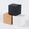 Present Wrap 20/50pcs Multi Size Square Kraft Present Box Black White Brown Fold Packaging Paper Box Förslag Box för Bridal Birthday Party 230720