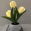 Lampade da tavolo LED girasole lampada tulipano decorazione luce notturna vaso di fiori artificiale atmosfera comodino per paesaggio regalo