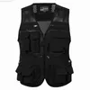 Mäns jackor Men's Vest Tactical Webbed Gear Coat Summer Fotograf Waistcoat Tool många Pocket Mesh Work ärmlös jacka Male L230721