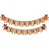 Bannière Drapeaux Friendsgiving Toile De Jute Thanksgiving Décoration Toile De Jute Bannière Pays Amis Donner Turquie Citrouille 230721