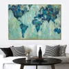 Map of the World Handmade Abstract Oil Painting on Canvas with Textured for Living Room Wall Art