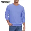 Sweats à capuche pour hommes Sweats TACVASEN Tricoté léger pour hommes à manches longues Pull à col rond Coupe décontractée Pull en tricot avec cordon de serrage Tops 230721