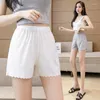 Kvinnors shorts sommar mode casual bottnar kvinnor svart vit färg andas plus size lady elastic midja tunt kort
