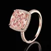 Bagues de grappe Vintage 100% 925 Sterling Silver 10 MM Créé Moissanite Morganite Gemstone Bague De Mariage Femmes Fine Jewelry Drop206r