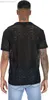 Herren-Freizeithemden, Herren-Hemd mit Blumenspitze, durchsichtig, Sommer, kurzärmelig, Knopfleiste, aushöhlen, transparentes Hemd, Herren, Party, Club, Chemise Homme, L230721