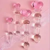 Massage Crystal Glass Dildos Gay Sexy Products Butt Plug Vaginal Anal Stimulation Beads Penis For Women Anal Plug Sexy Toys218w