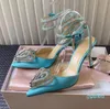 Dress Shoes Denim women's Stiletto Heel Evening shoes Designer Cleo Crystal Pink