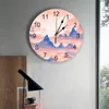 Wall Clocks Art Mountains Abstract Ink PVC Modern Design Home Decor Living Room Office Stickers Needle Digital Watch