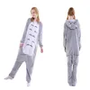 Totoro pyjama caroset Onesies unisexe Animal dessin animé pyjama ensemble femmes hommes Cosplay Costume Totoro Chinchilla Onesie Sleepwear244k