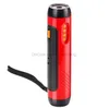 1800mAh Emergency Hand Crank Flashlight Radio Self Powered AM/FM Weather Radio för utomhusöverlevnad SOS Alarm avvecklas Power Bank Telefonladdningsfackla