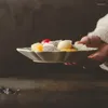 Assiettes japonais moderne bégonia céramique nordique Ins Relief artisanat fruits salade bol après-midi Dessert assiette maison vaisselle