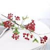 Dekorativa blommor Artificial Holly Red Fruit Home Decor North American Flower Arrangement Accessories Plants Plants