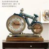 Table Clocks Living Room Retro European Style Desk Clock Creative Bicycle Home Decoration Chinese