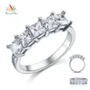 PAW Star Princess Cut Five Stones 1 25 ct Solid 925 Srebrny srebrny ślubna obrączka Wedding Bejdia CFR8072 210506231E