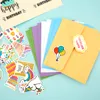 Cartes de voeux 50pcs cartes de joyeux anniversaire avec 10 enveloppes 27 anniversaire autocollant coloré carte de voeux d'anniversaire créative carte d'anniversaire pour enfants 230721