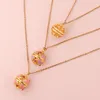 Pendentif Colliers Super Dainty Chinois Classique Couleur Goutte D'huile Gem Micro-incrusté Évider Boule Pierre De Lave Aroma Diffuseur Collier